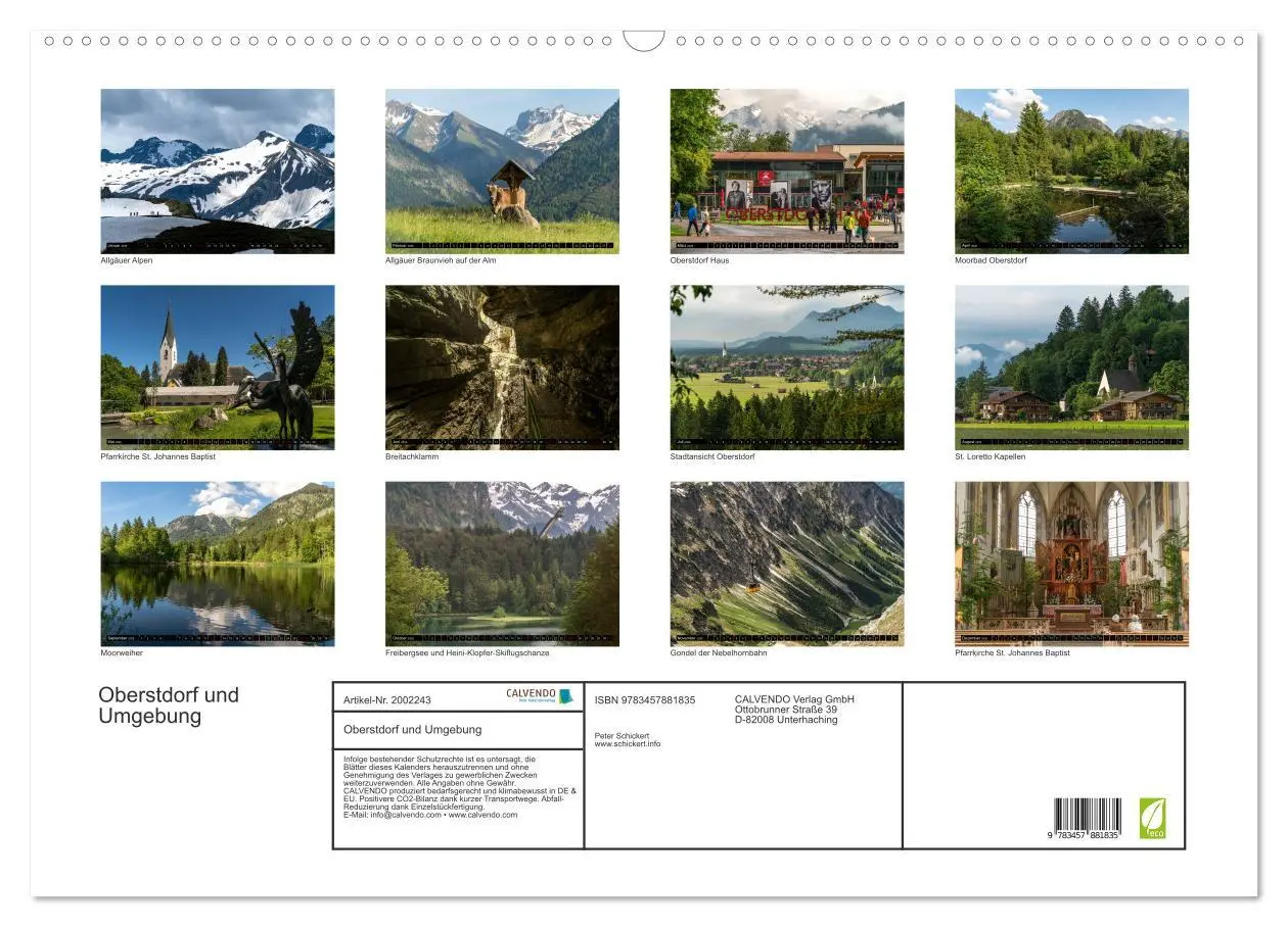 Bild: 9783457881835 | Oberstdorf und Umgebung (Wandkalender 2026 DIN A2 quer), CALVENDO...