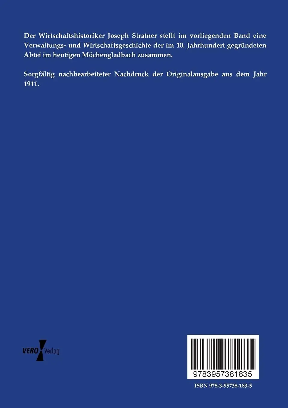 Rückseite: 9783957381835 | Wirtschafts- und Verwaltungsgeschichte der Abtei München Gladbach...