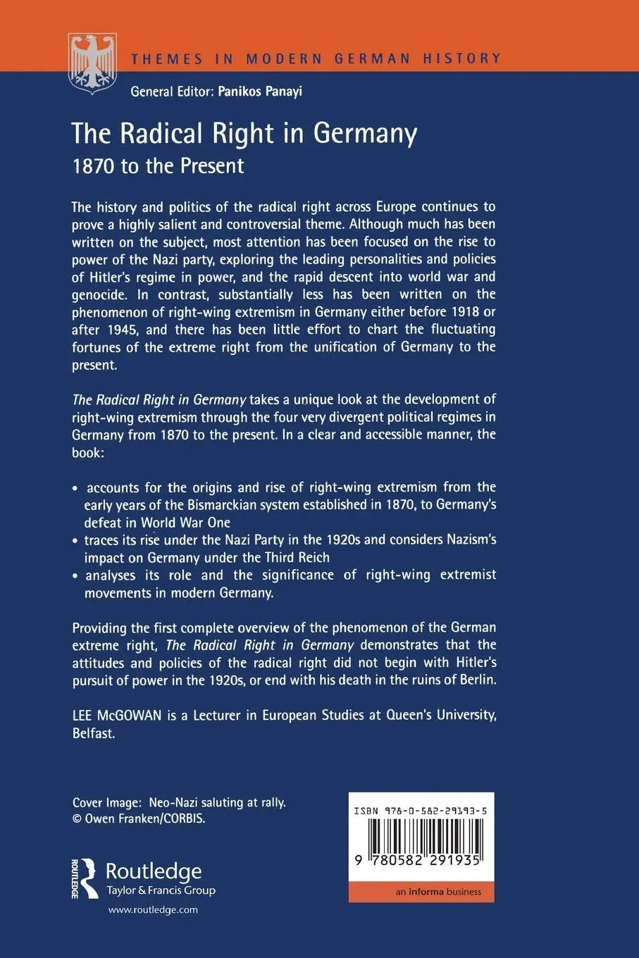 Rückseite: 9780582291935 | The Radical Right in Germany | 1870 to the Present | Lee Mcgowan