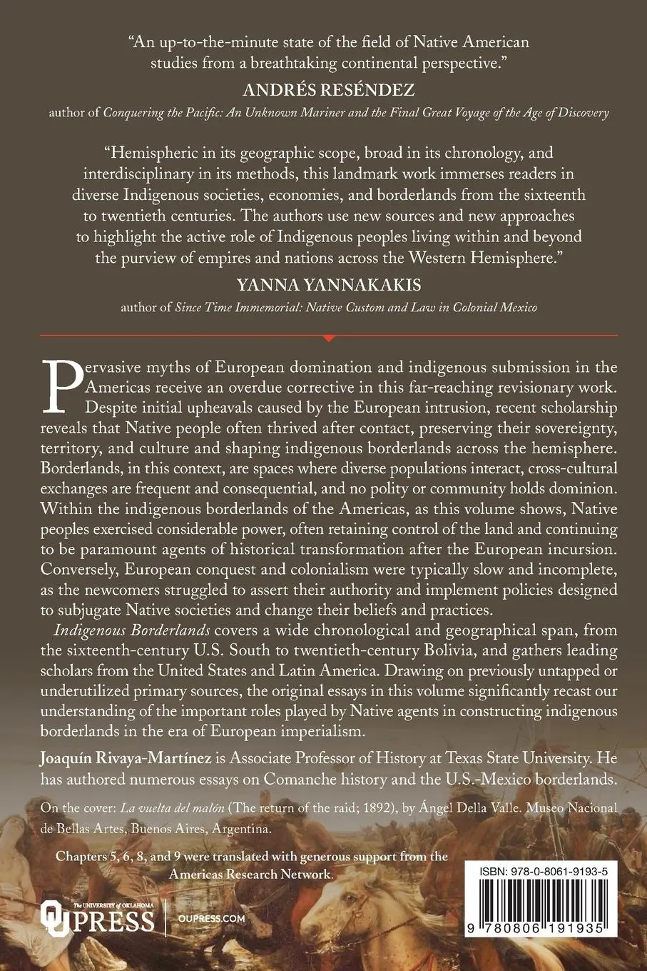 Rückseite: 9780806191935 | Indigenous Borderlands | Joaquín Rivaya-Martínez | Taschenbuch | 2023