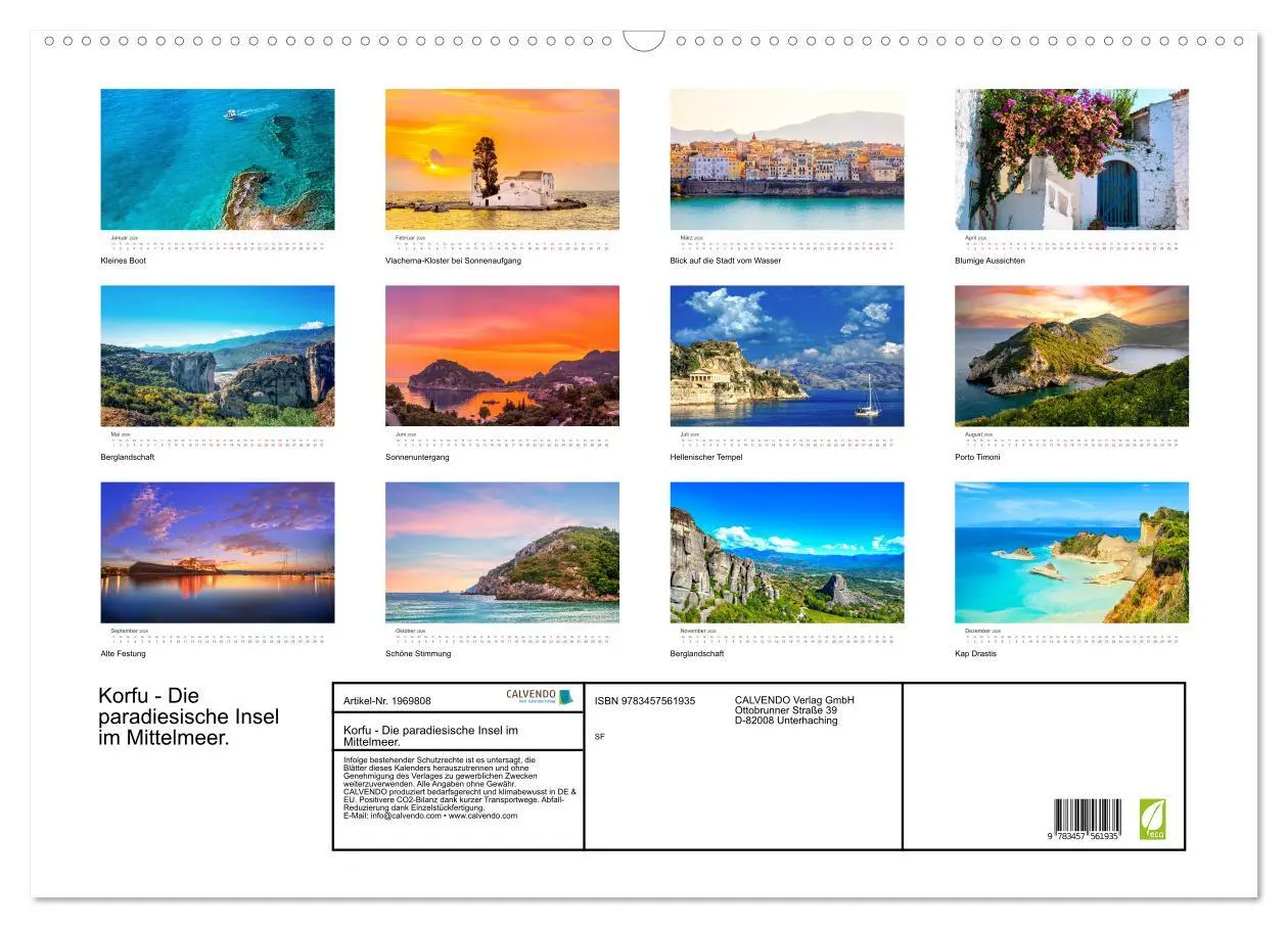 Bild: 9783457561935 | Korfu - Die paradiesische Insel im Mittelmeer. (Wandkalender 2026...