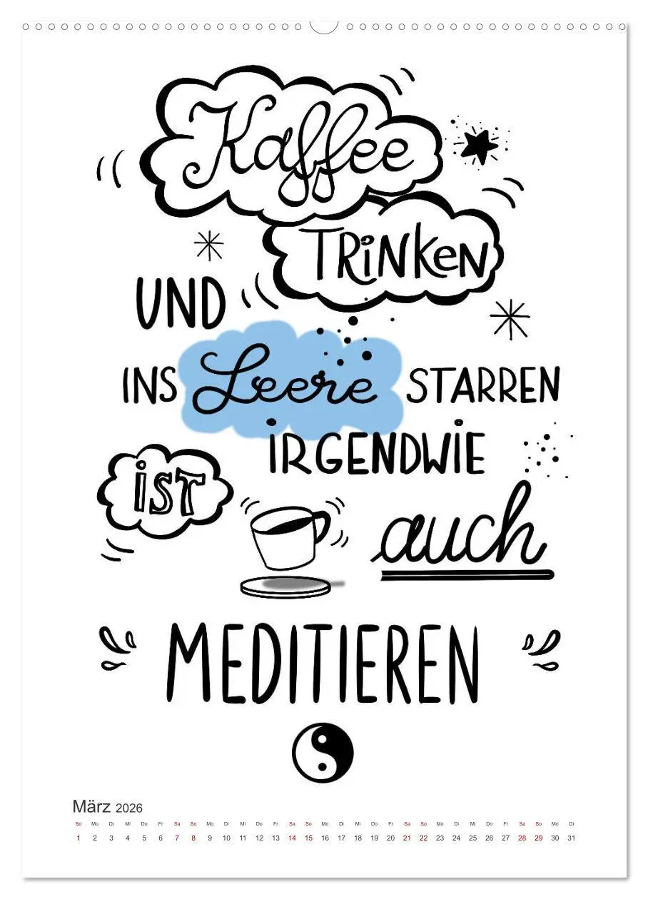 Bild: 9783516341935 | Kaffee liebt dich (Wandkalender 2026 DIN A2 hoch), CALVENDO...