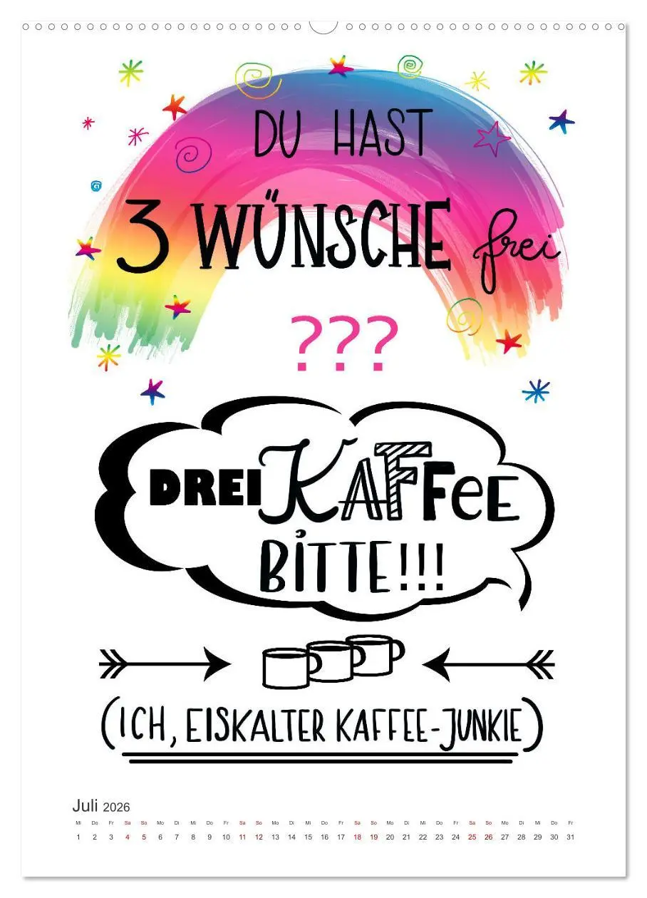 Bild: 9783516341935 | Kaffee liebt dich (Wandkalender 2026 DIN A2 hoch), CALVENDO...