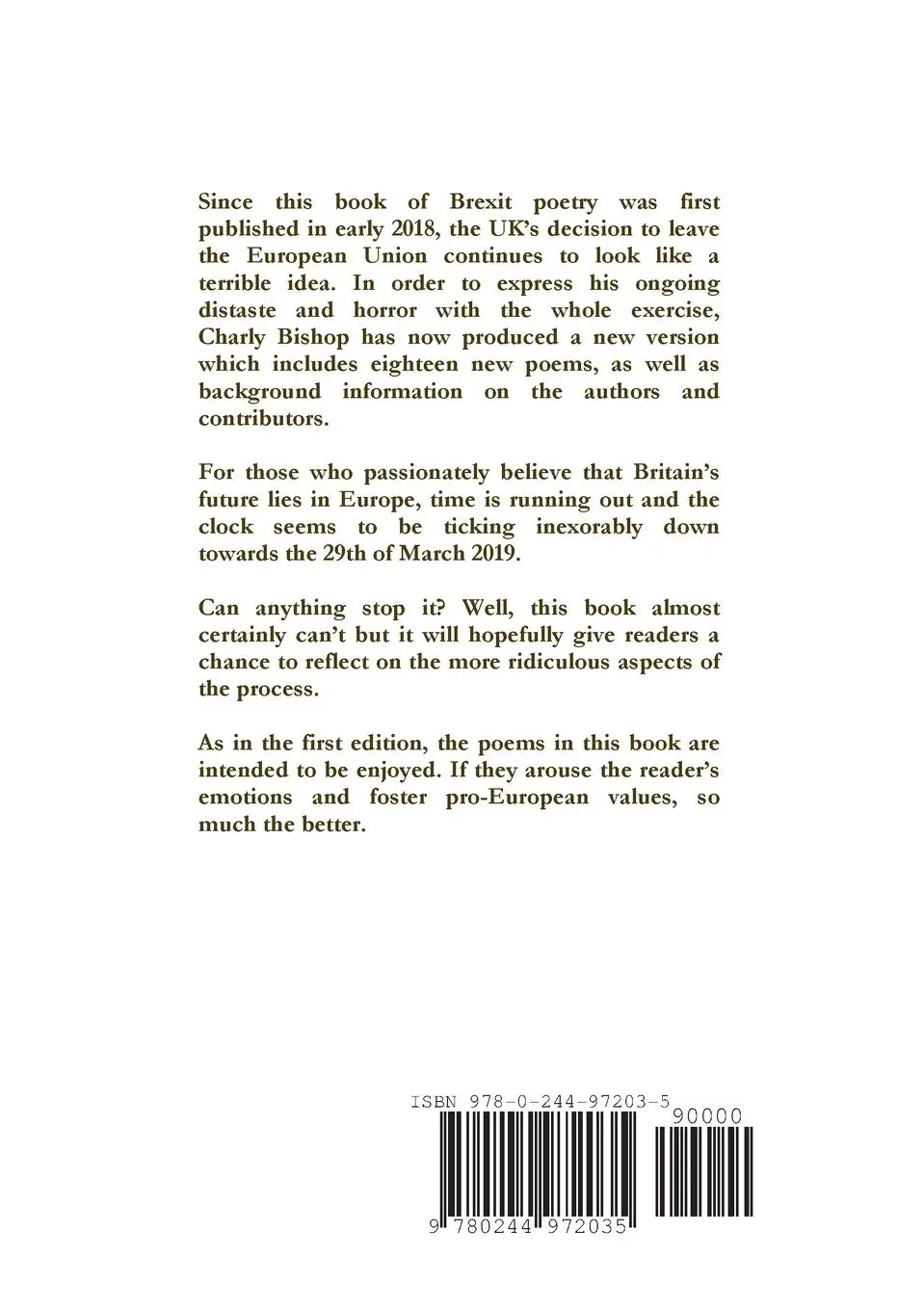 Rückseite: 9780244972035 | The Ballad of Brexit And Other Brexit Poems | Charly Bishop | Buch