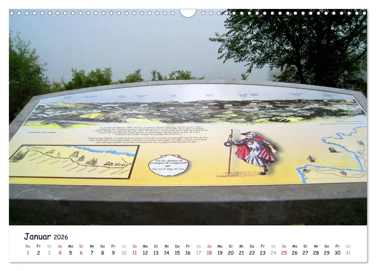 Bild: 9783516092035 | Camino Frances - Jakobsweg (Wandkalender 2026 DIN A3 quer),...