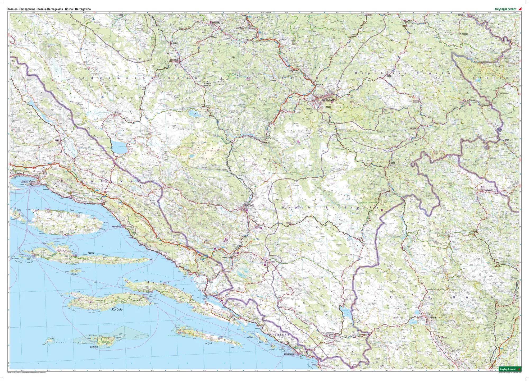 Bild: 9783707922035 | Bosnien-Herzegowina, Straßen- und Freizeitkarte 1:200.000, freytag...