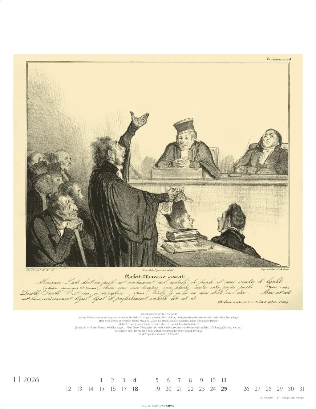 Bild: 9783839902035 | Honoré Daumier: Die Juristen Kalender 2026 | Honoré Daumier | Kalender
