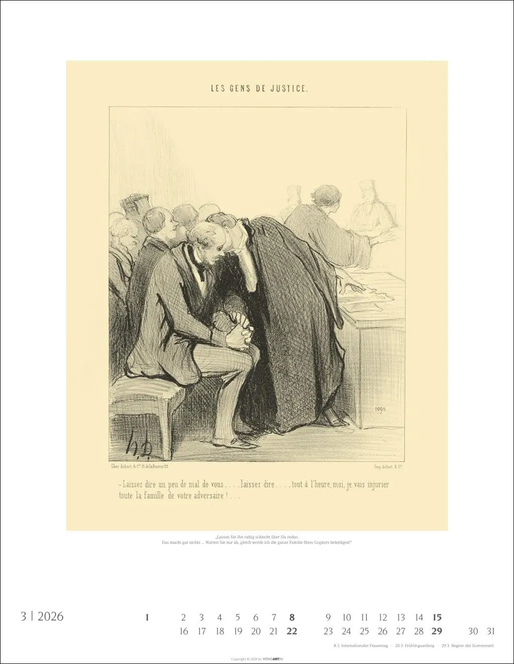 Bild: 9783839902035 | Honoré Daumier: Die Juristen Kalender 2026 | Honoré Daumier | Kalender