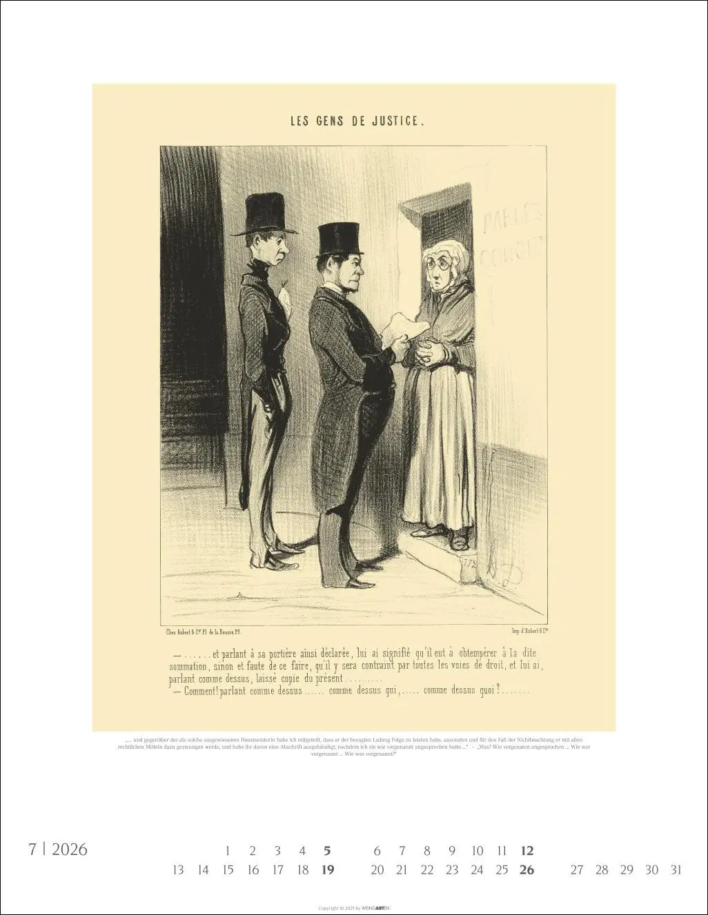 Bild: 9783839902035 | Honoré Daumier: Die Juristen Kalender 2026 | Honoré Daumier | Kalender