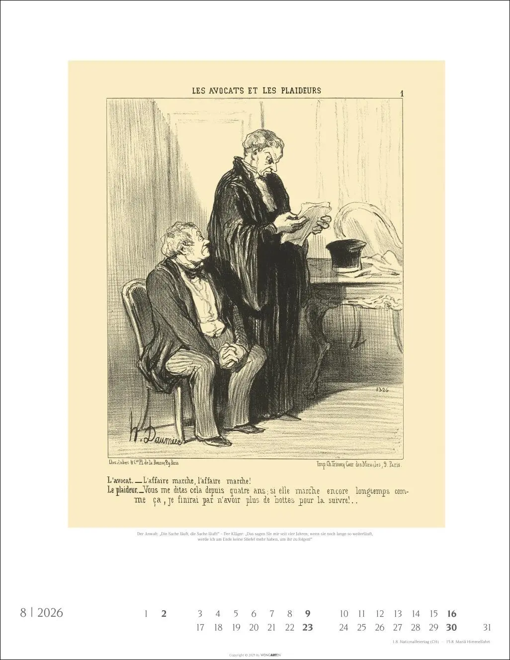 Bild: 9783839902035 | Honoré Daumier: Die Juristen Kalender 2026 | Honoré Daumier | Kalender