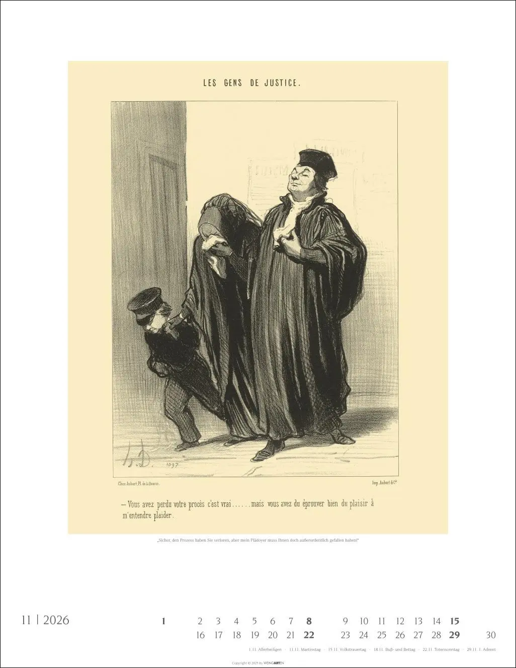 Bild: 9783839902035 | Honoré Daumier: Die Juristen Kalender 2026 | Honoré Daumier | Kalender
