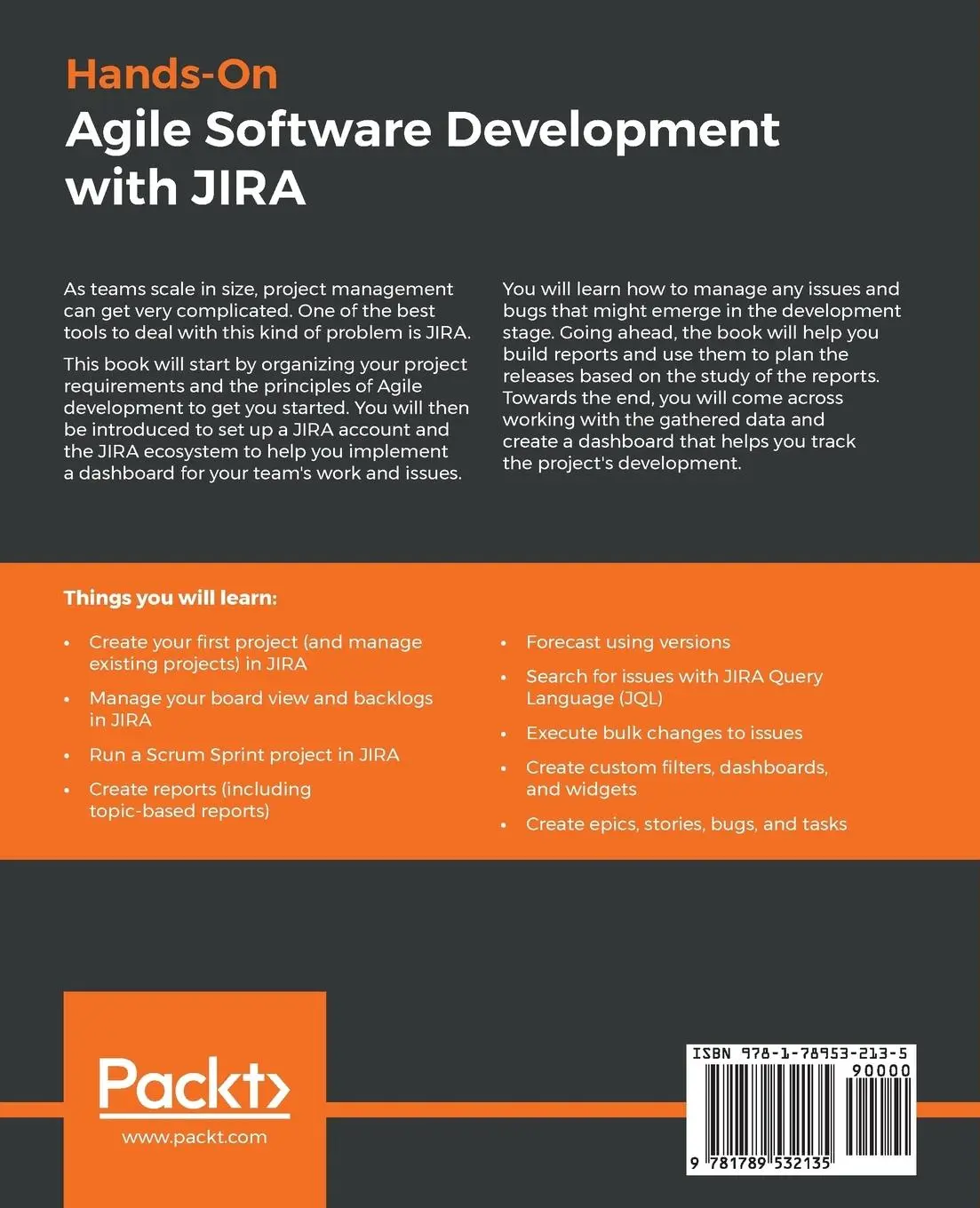 Rückseite: 9781789532135 | Hands-On Agile Software Development with JIRA | David Harned | Buch