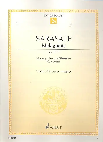 Cover: 9790001092135 | Malagueña | Pablo de Sarasate | Buch | Deutsch | 1976 | Schott Music