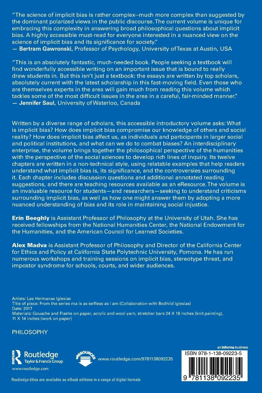 Rückseite: 9781138092235 | An Introduction to Implicit Bias | Erin Beeghly (u. a.) | Taschenbuch