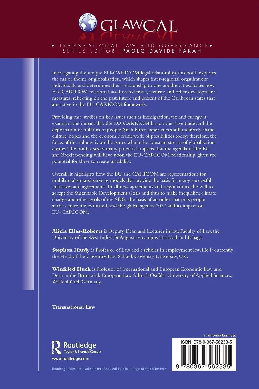 Rückseite: 9780367562335 | EU and CARICOM | Alicia Elias Roberts (u. a.) | Taschenbuch | Englisch