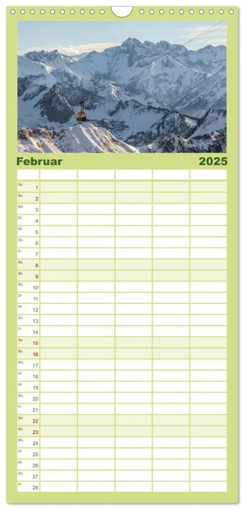Bild: 9783457112335 | Familienplaner 2025 - Im Allgäu bei Oberstdorf mit 5 Spalten...