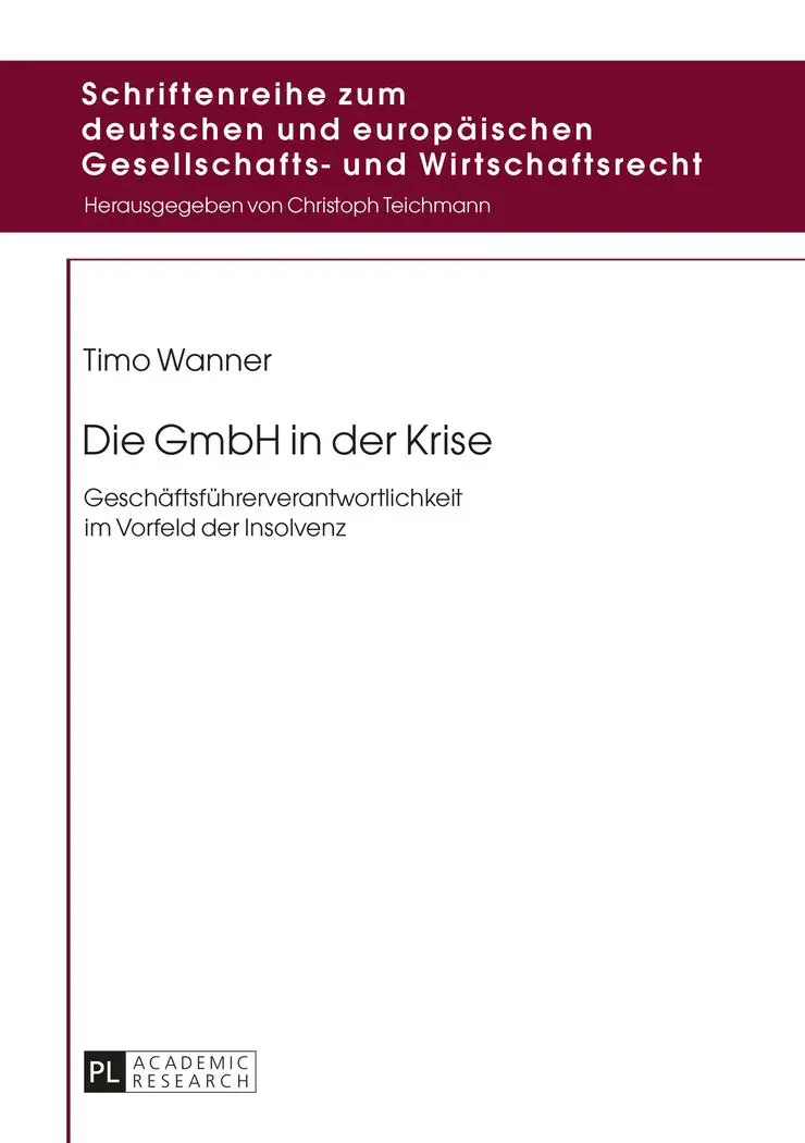 Cover: 9783631662335 | Die GmbH in der Krise | Timo Wanner | Buch | Gebunden | Deutsch | 2015