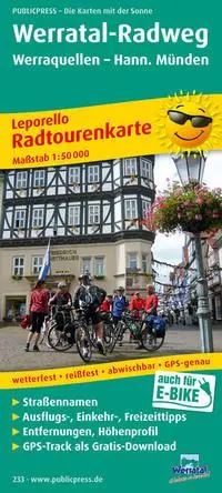 Cover: 9783899202335 | Radwanderkarte Werratal-Radweg, Werraquellen - Hann. Münden 1 : 50 000