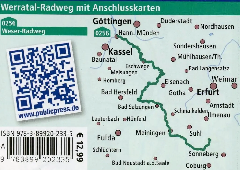 Bild: 9783899202335 | Radwanderkarte Werratal-Radweg, Werraquellen - Hann. Münden 1 : 50 000