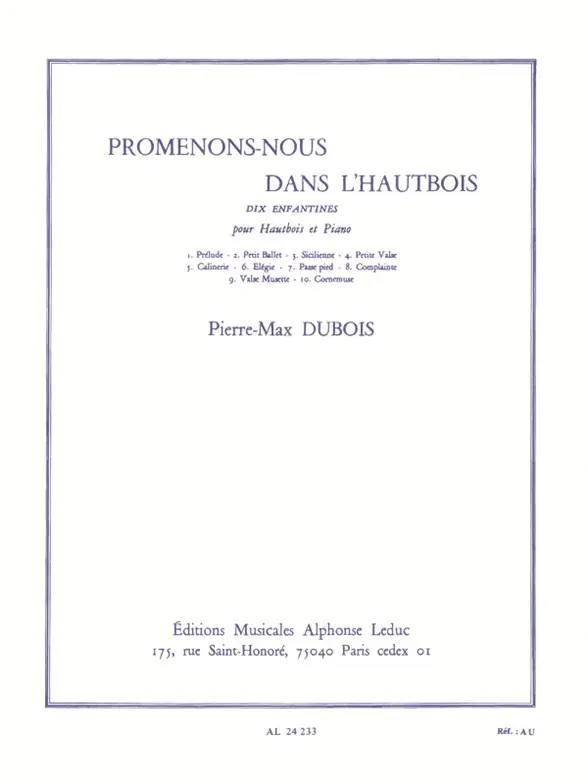 Cover: 9790046242335 | Promenons-nous Dans l'Hautbois | Pierre-Max Dubois | Buch
