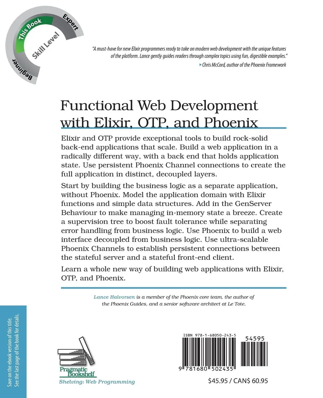 Rückseite: 9781680502435 | Functional Web Development with Elixir, Otp, and Phoenix | Halvorsen