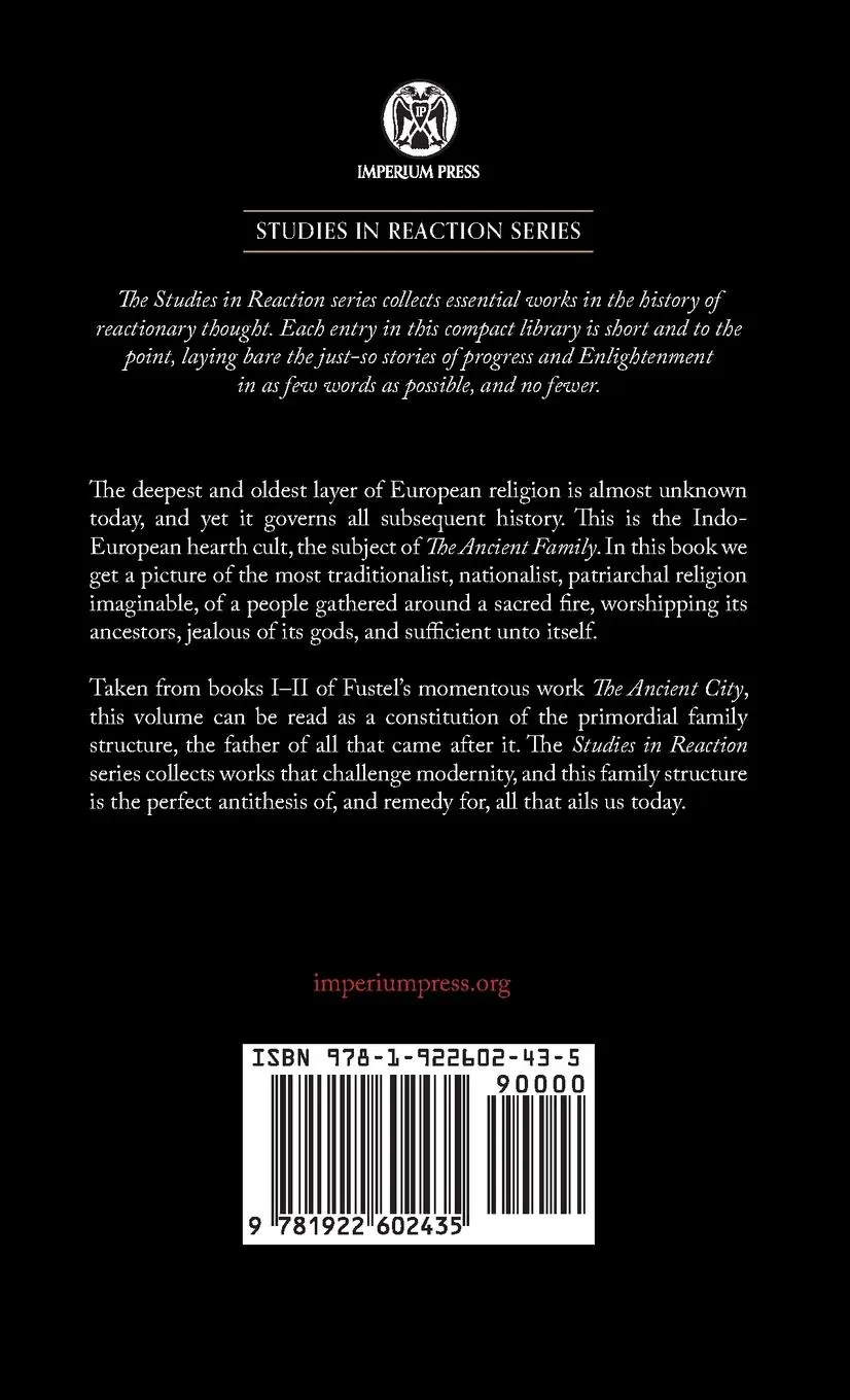 Rückseite: 9781922602435 | The Ancient Family - Imperium Press (Studies in Reaction) | Coulanges