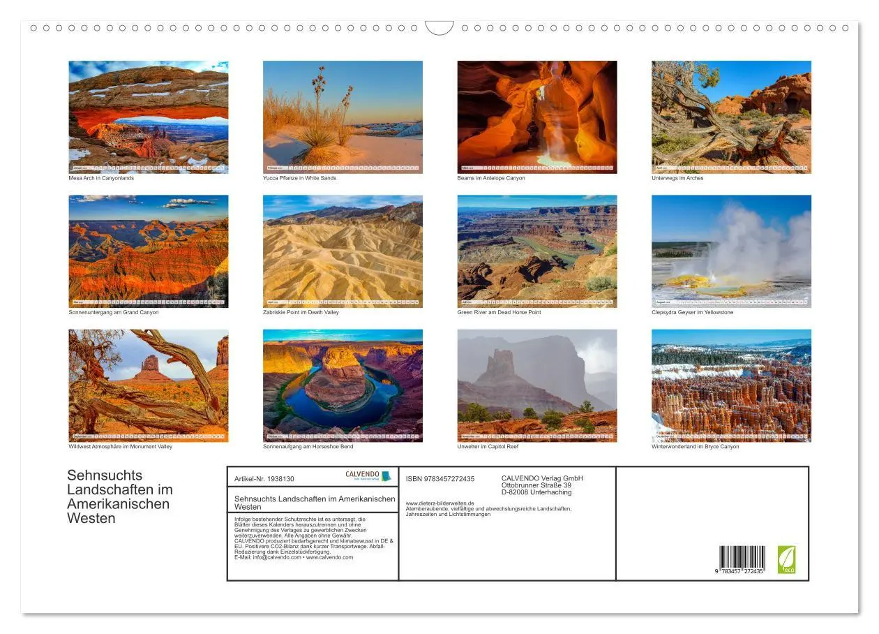 Bild: 9783457272435 | Sehnsuchts Landschaften im Amerikanischen Westen (Wandkalender 2026...