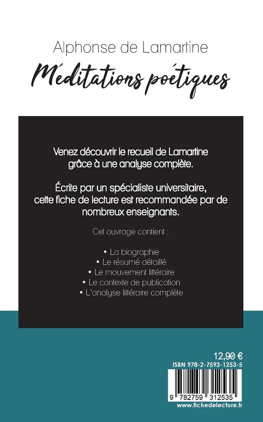 Rückseite: 9782759312535 | Méditations poétiques de Lamartine (fiche de lecture et analyse...