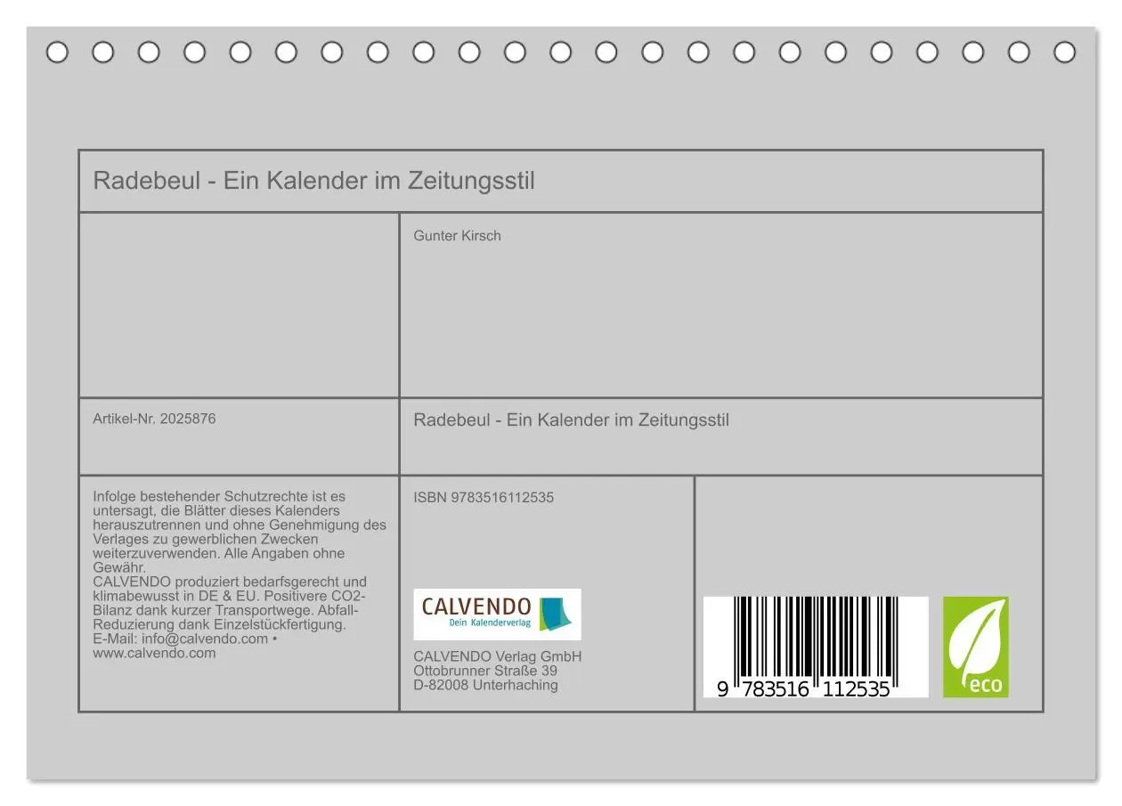 Bild: 9783516112535 | Radebeul - Ein Kalender im Zeitungsstil (Tischkalender 2026 DIN A5...