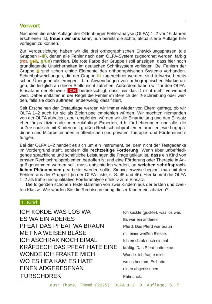 Bild: 9783942122535 | OLFA 1-2: Oldenburger Fehleranalyse für die Klassen 1 und 2. | Buch