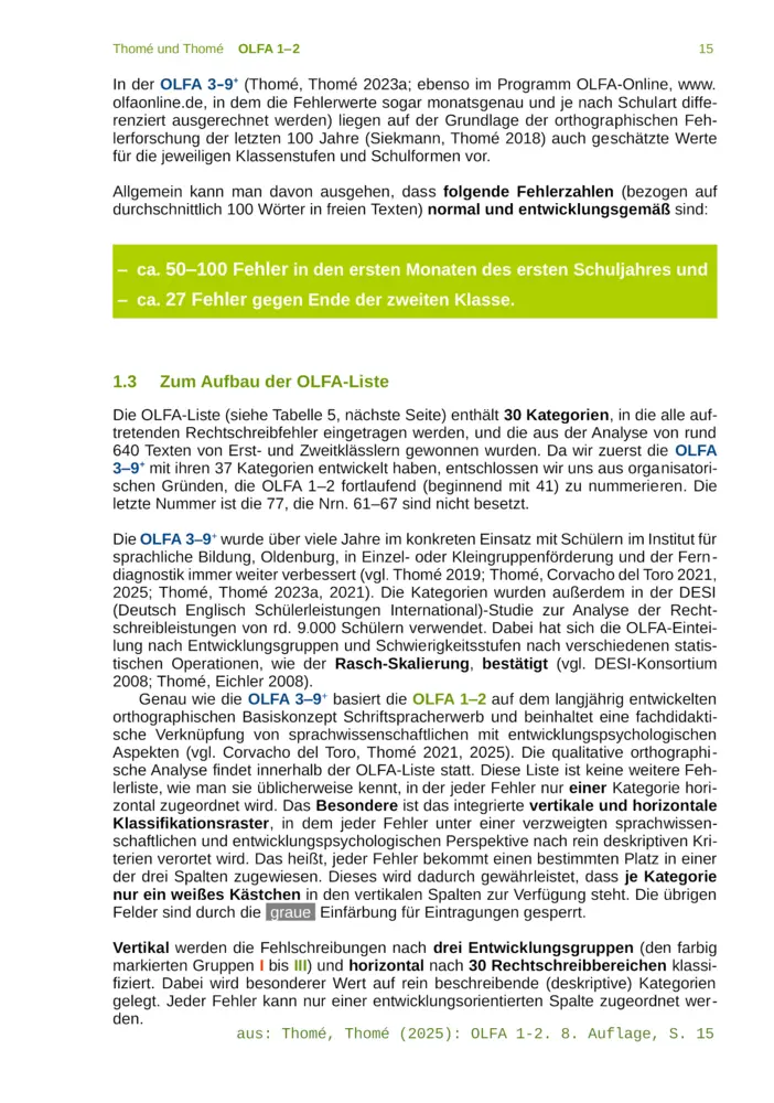 Bild: 9783942122535 | OLFA 1-2: Oldenburger Fehleranalyse für die Klassen 1 und 2. | Buch