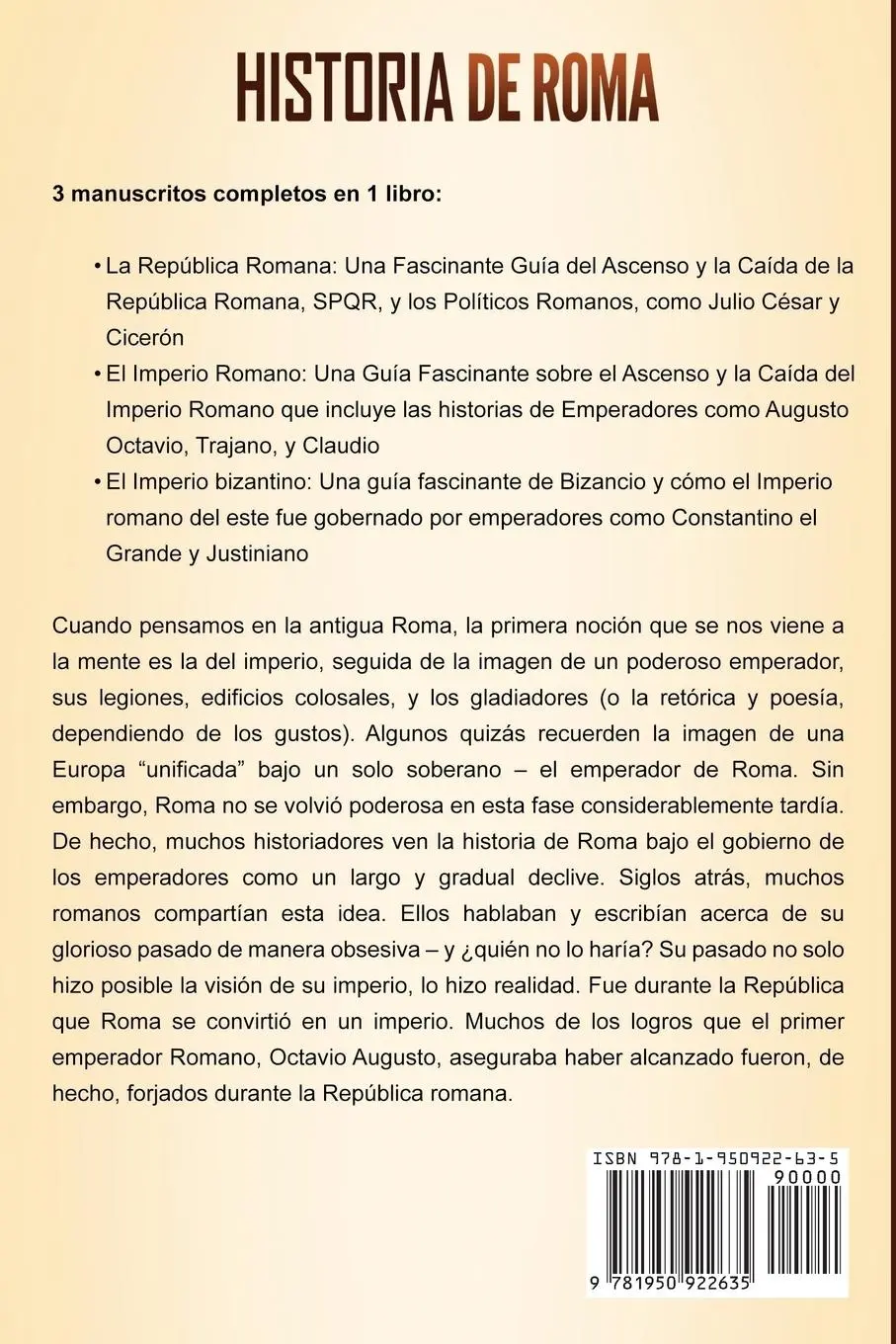 Rückseite: 9781950922635 | Historia de Roma | Captivating History | Taschenbuch | Spanisch | 2019
