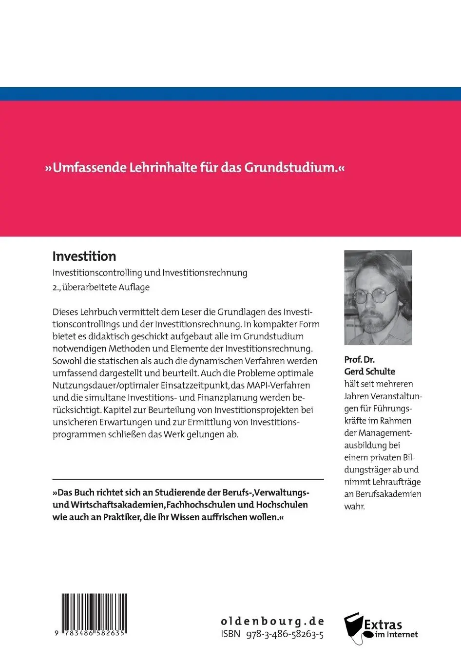 Rückseite: 9783486582635 | Investition | Investitionscontrolling und Investitionsrechnung | Buch