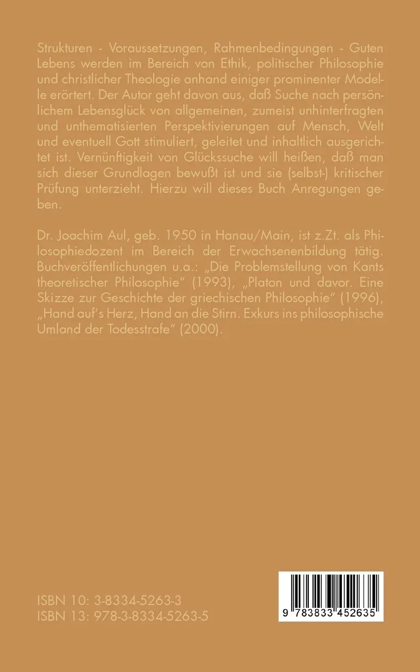 Rückseite: 9783833452635 | Strukturen des Guten Lebens | Einige Modelle | Joachim Aul | Buch