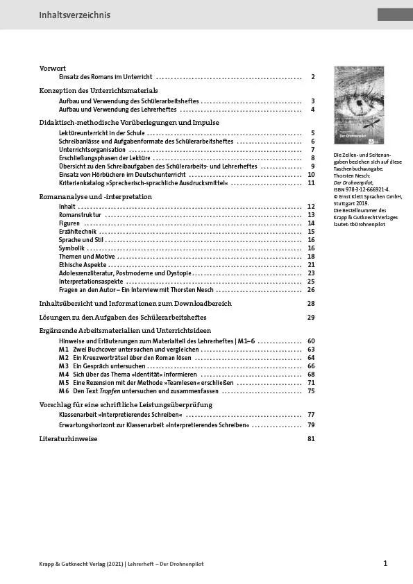Bild: 9783946482635 | Der Drohnenpilot - Lehrerheft | Thorsten Nesch (u. a.) | Broschüre