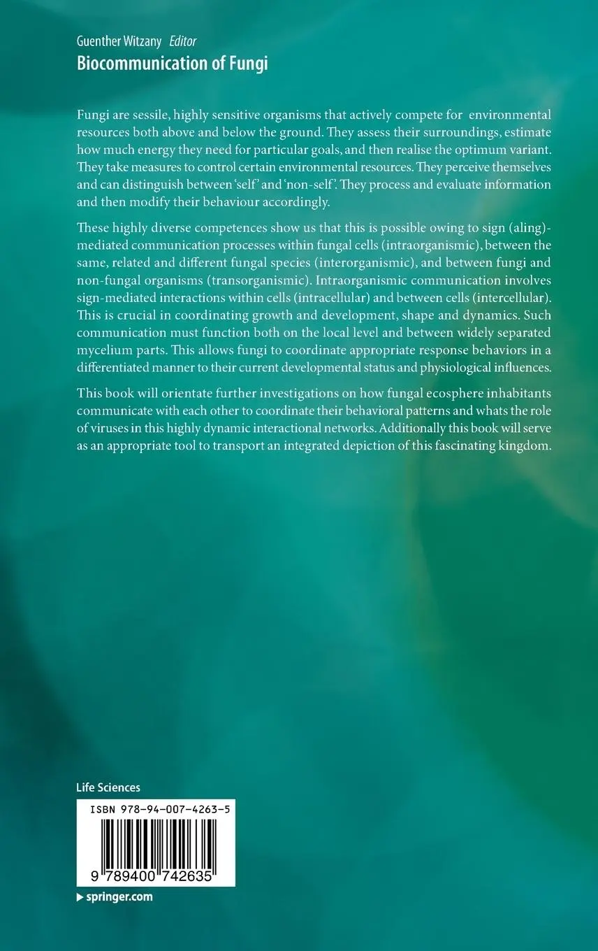 Rückseite: 9789400742635 | Biocommunication of Fungi | Günther Witzany | Buch | xii | Englisch