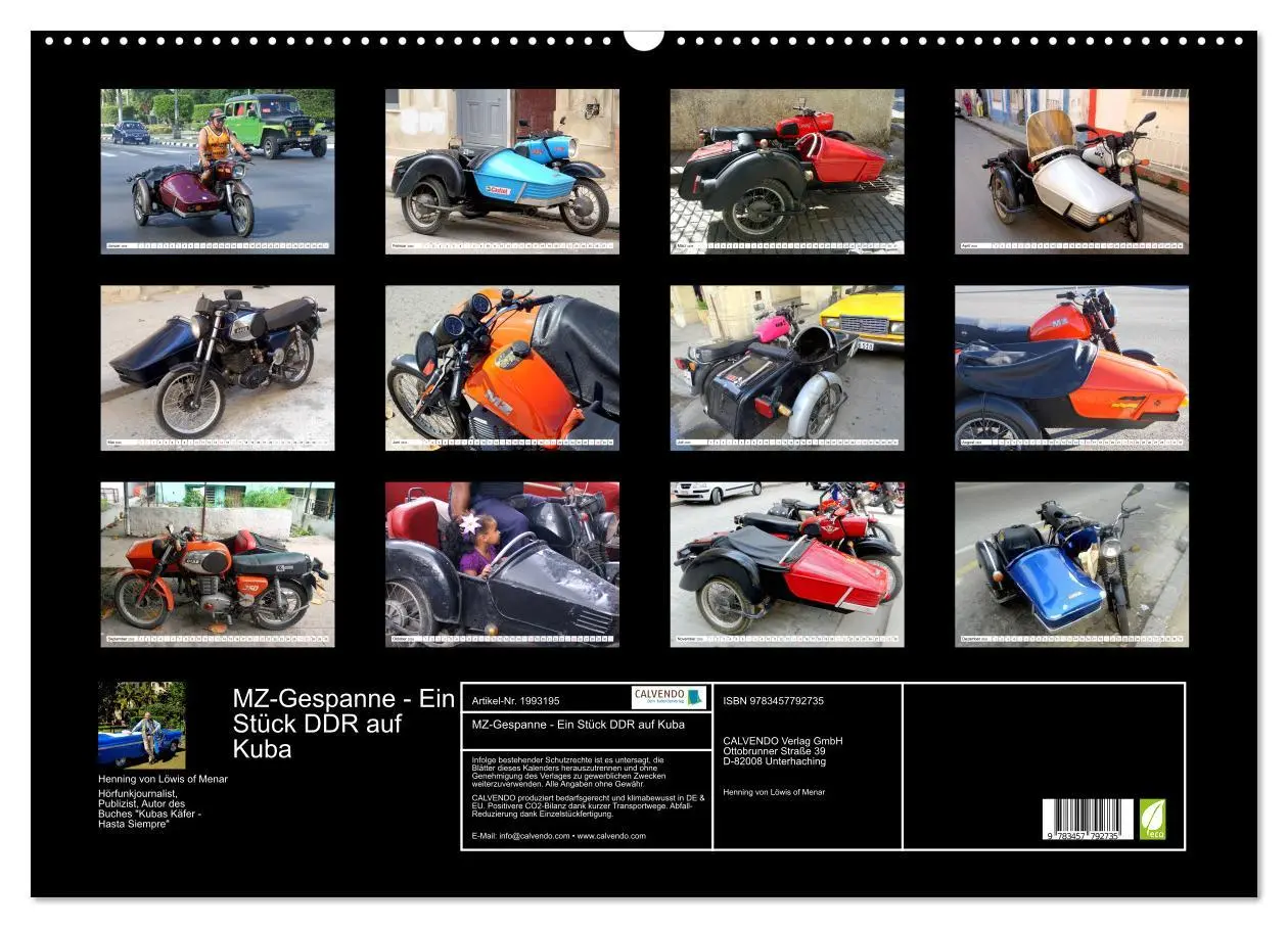 Bild: 9783457792735 | MZ-Gespanne - Ein Stück DDR auf Kuba (Wandkalender 2026 DIN A2...