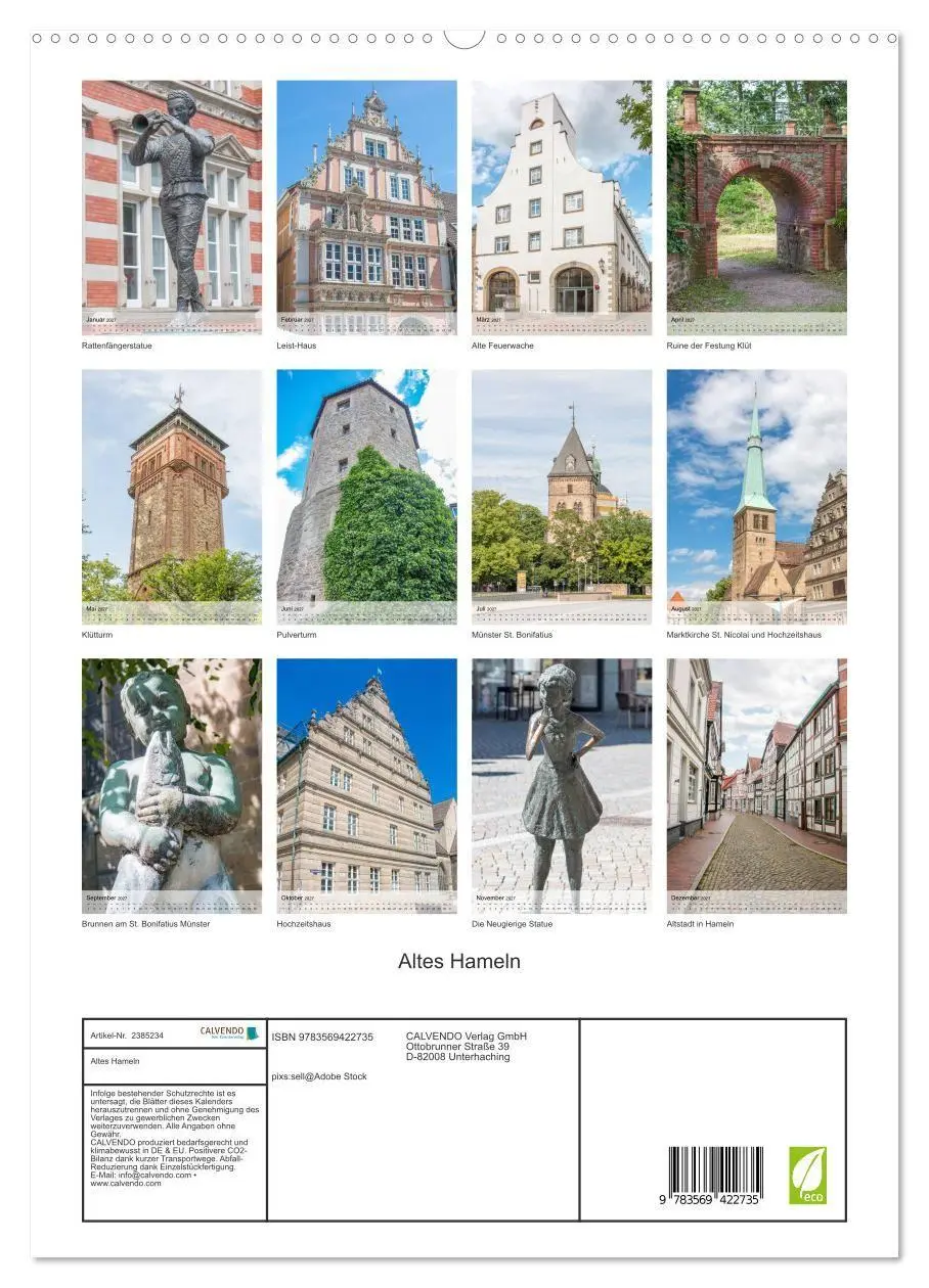 Bild: 9783569422735 | Altes Hameln (hochwertiger Premium Wandkalender 2027 DIN A2 hoch),...