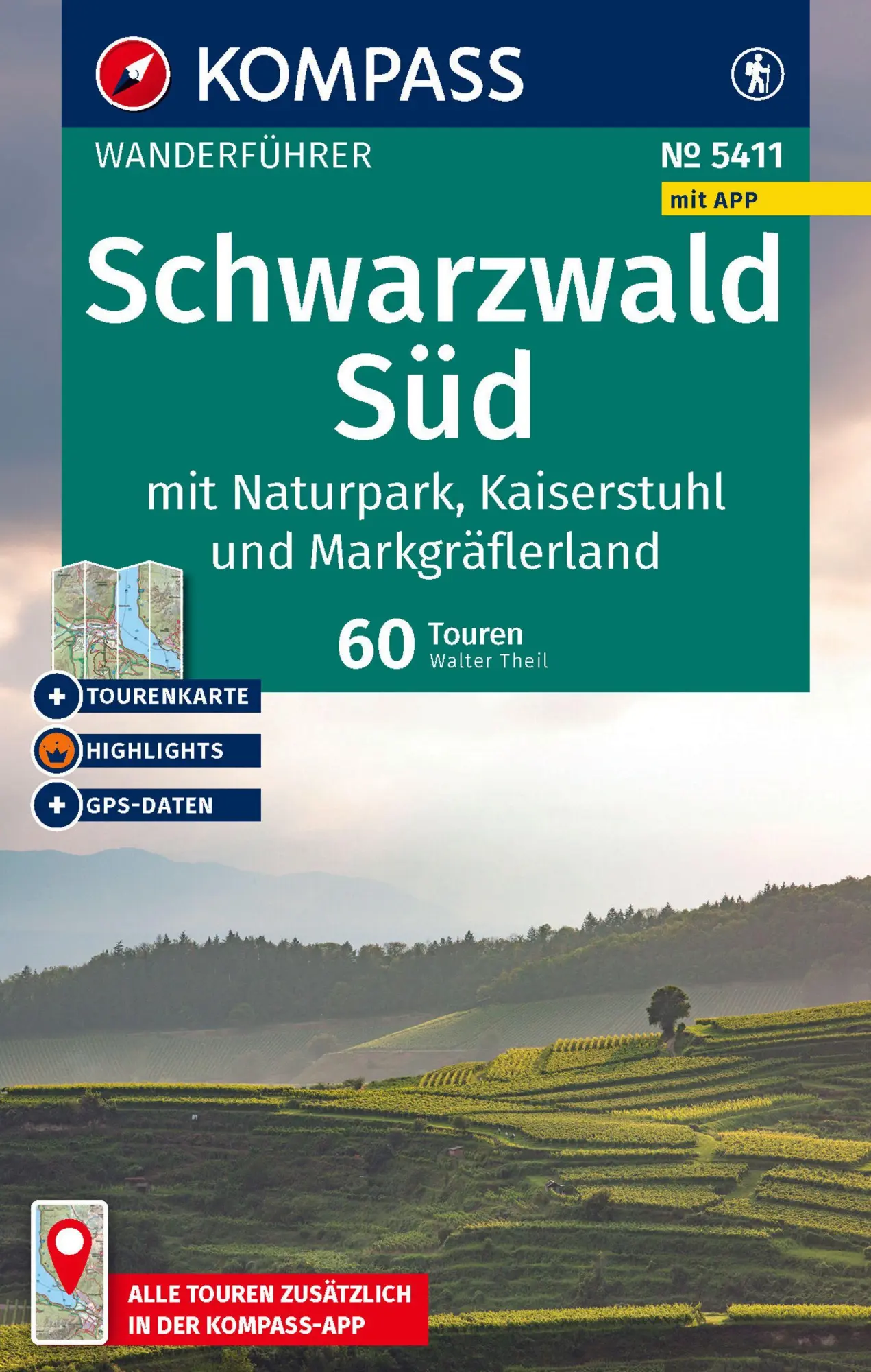 Cover: 9783991542735 | KOMPASS Wanderführer Schwarzwald Süd mit Naturpark, Kaiserstuhl und...