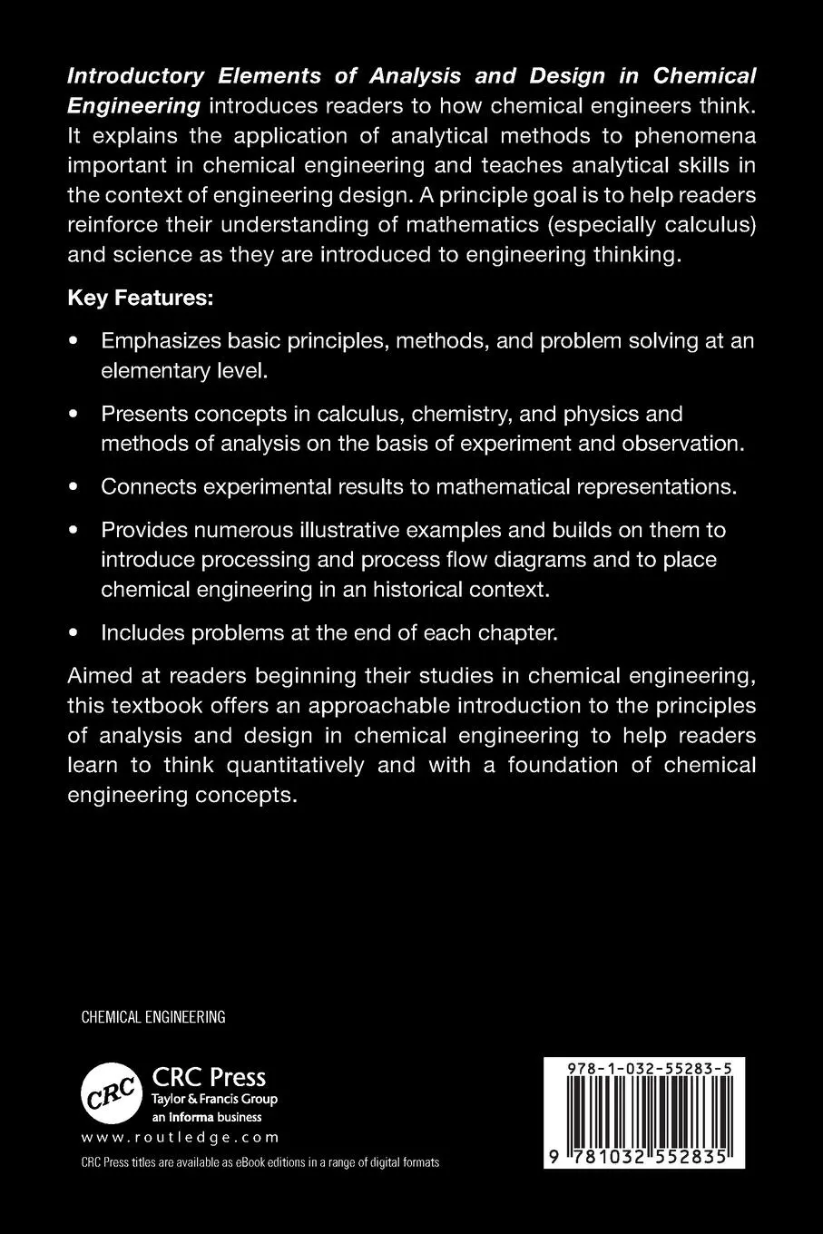 Rückseite: 9781032552835 | Introductory Elements of Analysis and Design in Chemical Engineering