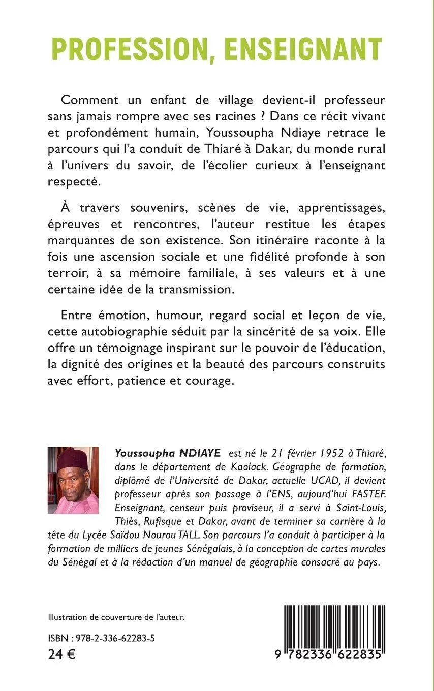 Rückseite: 9782336622835 | Profession, enseignant | Youssoupha Ndiaye | Taschenbuch | Französisch