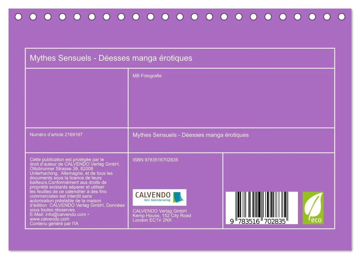 Bild: 9783516702835 | Mythes Sensuels - Déesses manga érotiques (Calendrier de bureau...