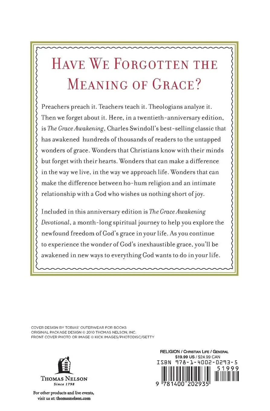 Rückseite: 9781400202935 | The Grace Awakening | Charles R Swindoll | Taschenbuch | Englisch
