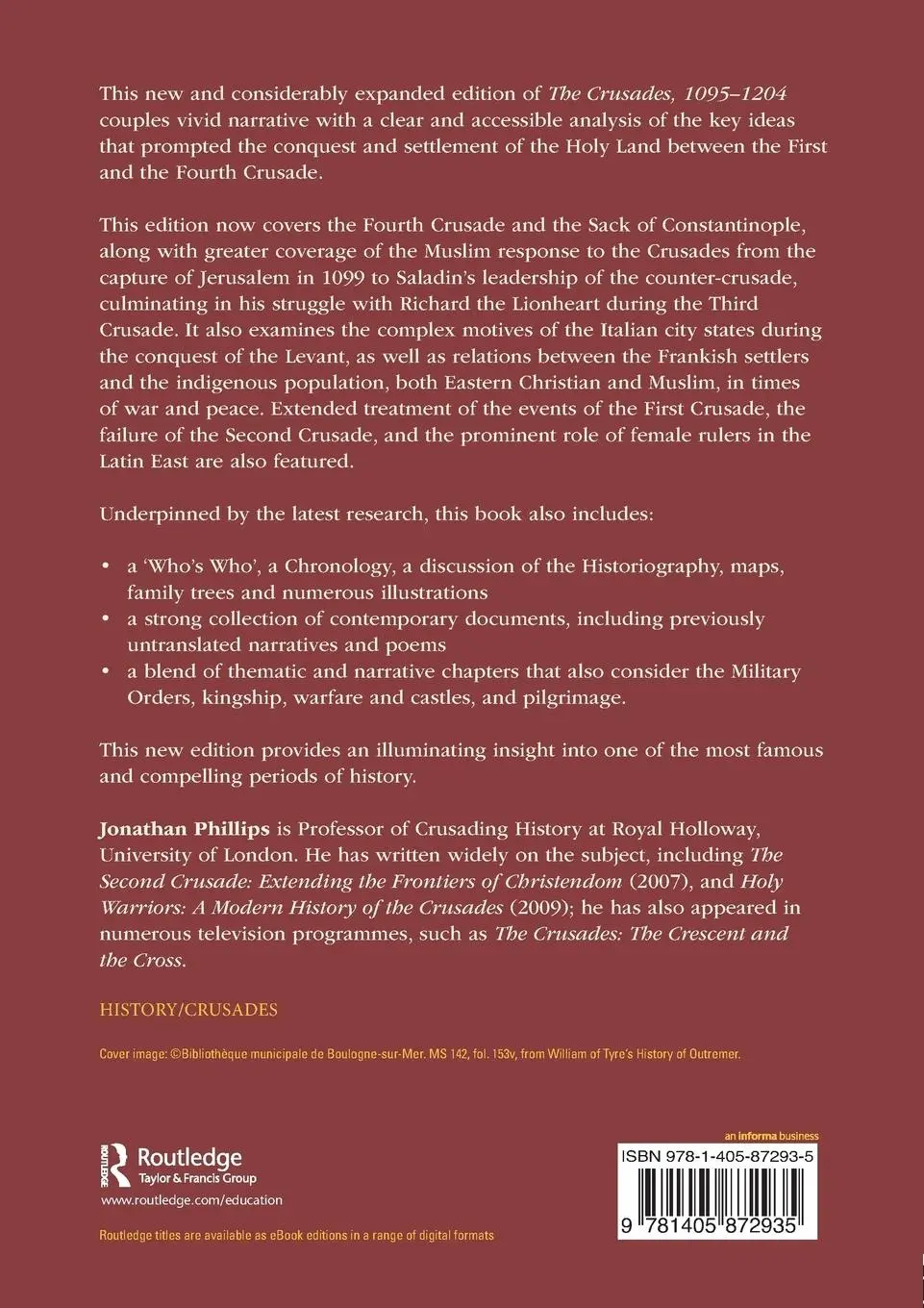 Rückseite: 9781405872935 | The Crusades, 1095-1204 | Jonathan Phillips | Taschenbuch | Englisch