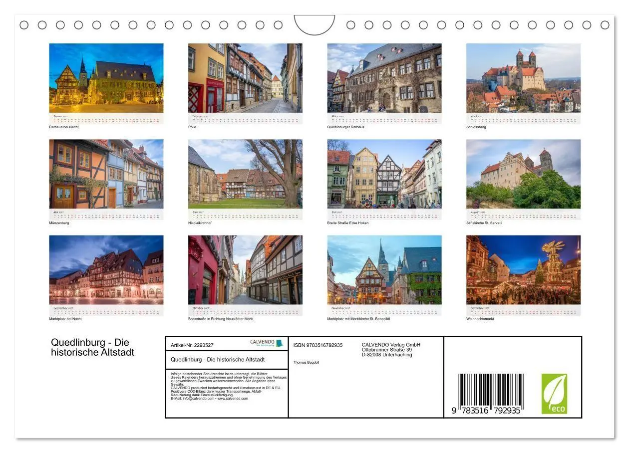 Bild: 9783516792935 | Quedlinburg - Die historische Altstadt (Wandkalender 2027 DIN A4...
