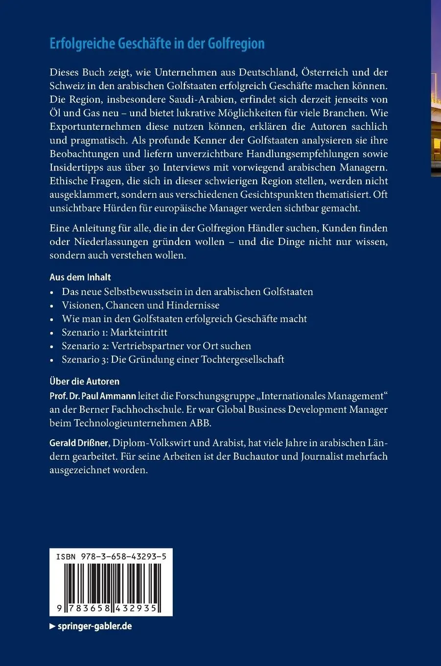 Rückseite: 9783658432935 | Erfolgreiche Geschäfte in der Golfregion | Gerald Drißner (u. a.)