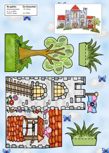 Bild: 9783841102935 | Das Ausschneide-Bastelbuch - Burgfräulein &amp; Ritterschloss | Buch