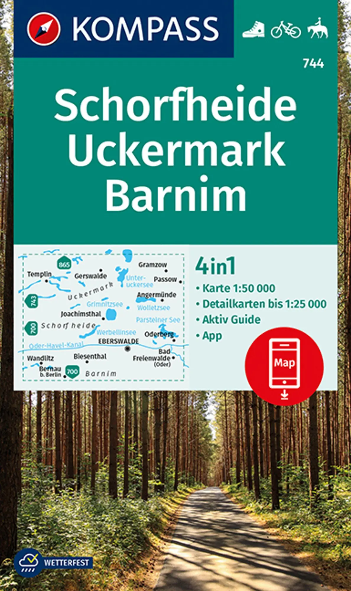 Cover: 9783991212935 | KOMPASS Wanderkarte 744 Schorfheide, Uckermark, Barnim 1:50.000 | GmbH