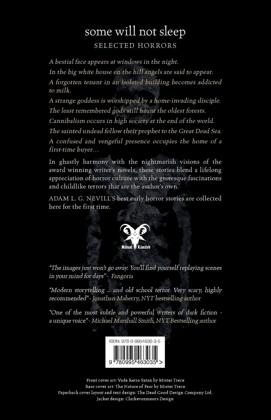 Rückseite: 9780995463035 | Some Will Not Sleep | Selected Horrors | Adam Nevill | Taschenbuch