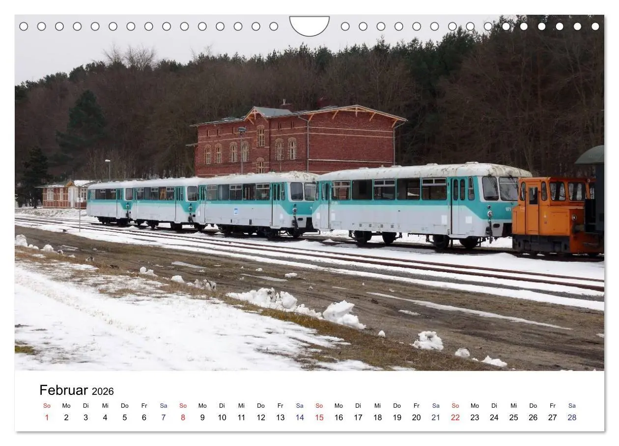 Bild: 9783457973035 | Eisenbahnen auf Usedom (Wandkalender 2026 DIN A4 quer), CALVENDO...